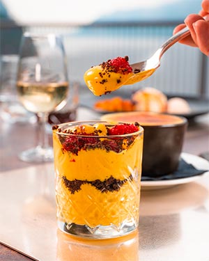 Hotel Griso dessert at the restaurant