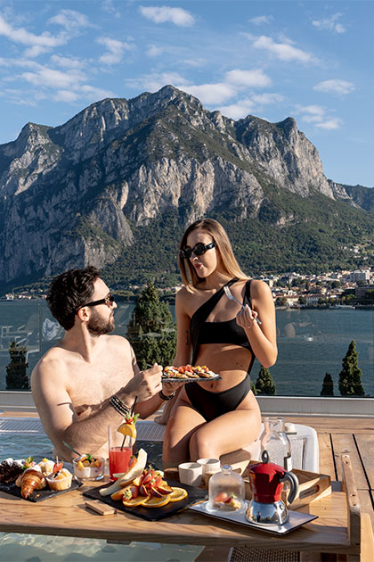 Hotel Griso solarium with Lake Como view